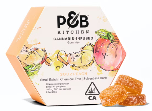 Papa & Barkley - Papa & Barkley - Sour Peach Hash Infused Kitchen Gummies 100mg