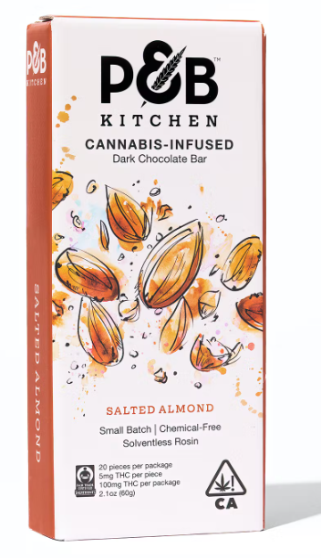 Papa & Barkley - Papa & Barkley - Salted Almond Kitchen Dark Chocolate Bar 100mg