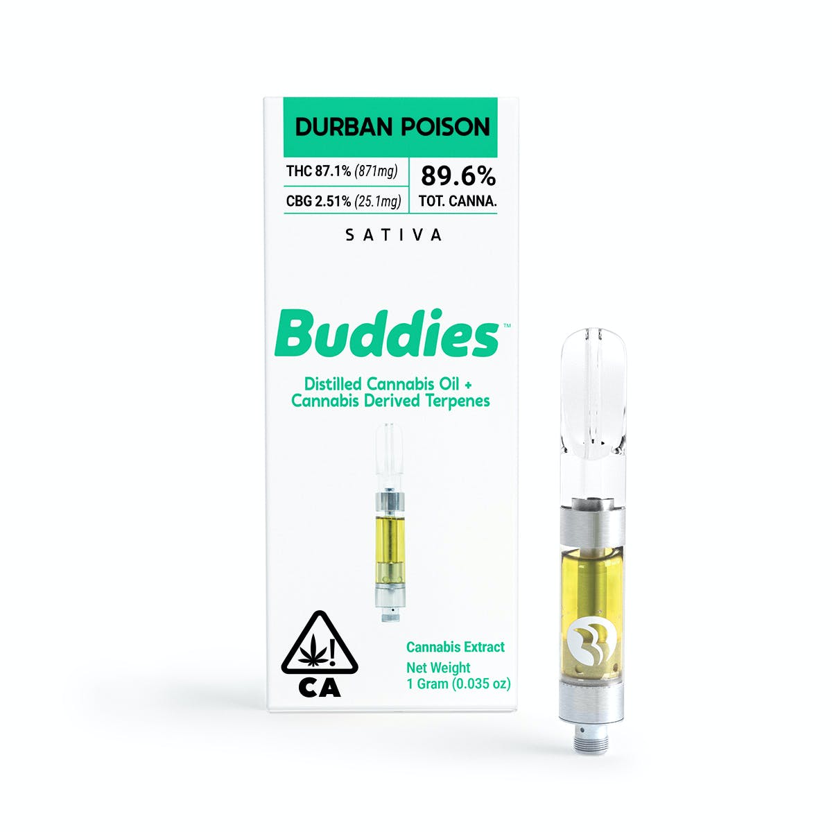 Buddies - Durban Poison x Lemon Party Live Resin Liquid Diamonds Cartridge 1g