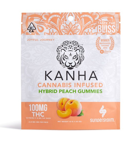 Kanha - G.A.D -  Peach Gummies Hybrid 100mg
